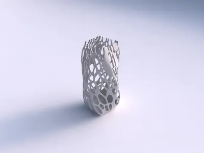 Vase twisted quadratic with cracked organic lattice 2 3D print model