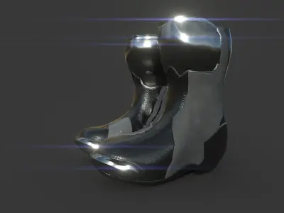 SUPERTECH R VENTED ROAD RACING BOOTS Black Metal Low-poly 3D model