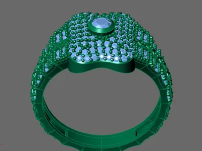 Gents Rings Diamond Men Ring STL 3DM 3D ready print model 3D print model