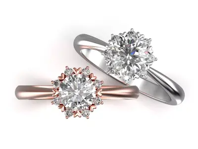 Engagement Solitaire Ring with 6mm stone 3D print model 3D print model