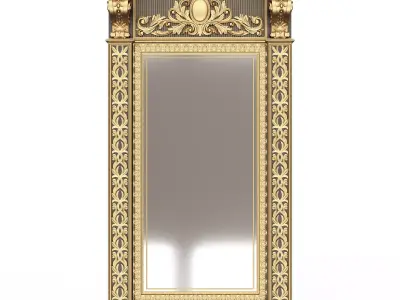 Carved Classic Mirror 06 Low-poly 3D model