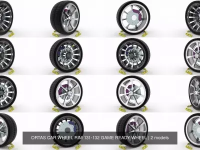 ORTAS CAR WHEEL RIM 131-132 GAME READY WHEEL 3D Model Pack