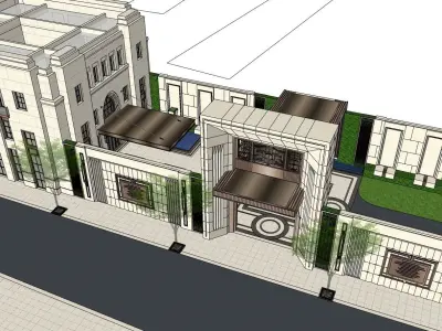 Ancient hotel with luxury living Dubai Style 3D model