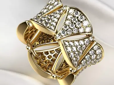 Luxury Gold Ring 3D print model