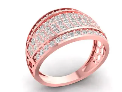 Luxury Full Pave Diamond Band Ring for Men and Women 2890 3D print model