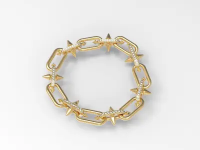 Conical Link Station Thorns Bracelet 3D print model