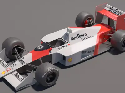 Mclaren MP44 F1 Car Ayrton Senna car 3D model