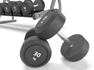 Gym-Tools-Fitness-Body-Building-set-03 dumbbell rack 3D model