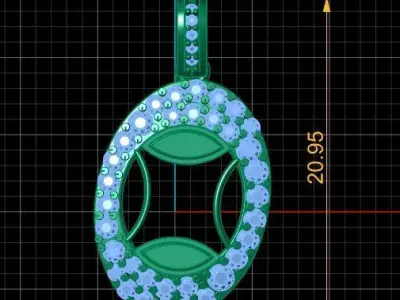 LUXURY ALPHABET O PENDAANT 3D PRINTABLE MODEL 3D print model