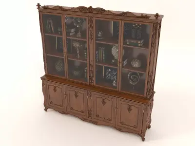 Classic Display Cabinet and Decoration 4 3D model