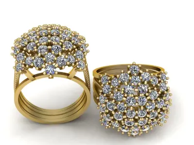 LUXURY HIP HOP DIAMOND RING 3D PRINTABLE MODEL  3D print model