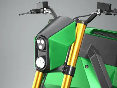 RMK E2 electric motorcycle Green 3D model