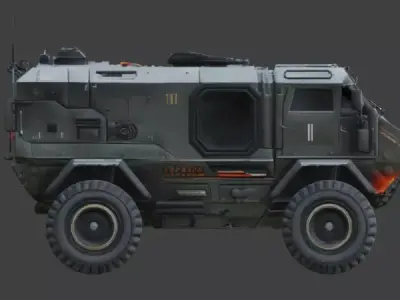Tactical Military Armored Vehicle 3D Model Low-poly 3D model