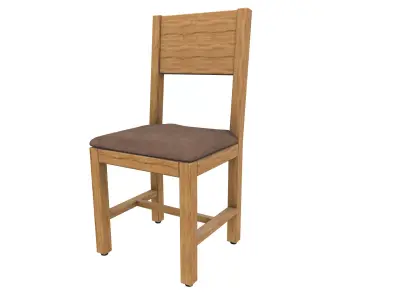 Single Wooden Chair 3D Model VR Low-poly 3D model