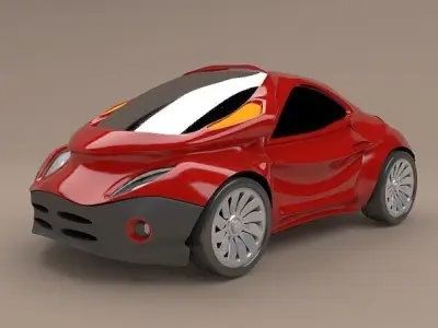 Futuristic city car concept 3D model