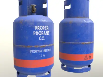 Gas Cylinder 11 kg Blue - Clean and Old Low-poly 3D model