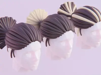 Toon Dreadlock Ponytail Hairstyle Free low-poly 3D model