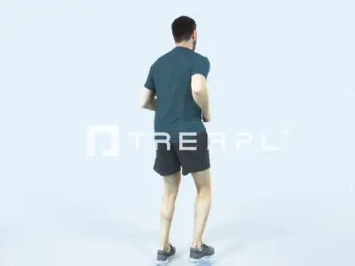 Portrait 07K Running Jogging Football Sports Man Low-poly 3D model purchase