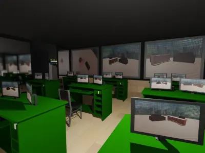 Talk Show Studio Low-poly 3D model