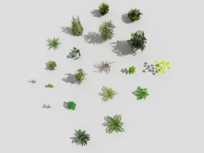 low poly foliage pack Low-poly 3D model