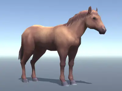Lowpoly Stylized Horse  Animated for VR AR Games  Low-poly 3D model