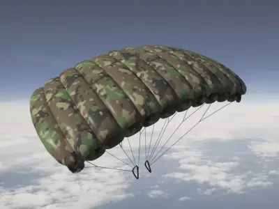 Parachute Pack -  Animated game ready   Low-poly 3D model