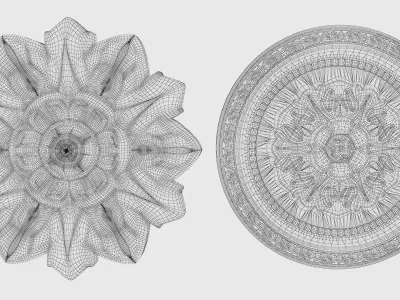 Decorative Molding and Pillars 3D model