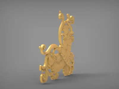 Floral Wood Carving for Furniture - 10 3D model