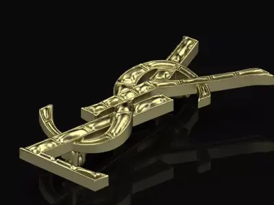 Luxury Letter Monogram Pendant  Modern Gold Jewelry STL 3D Model 3D print model