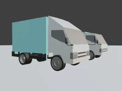 The 6 Wheels Truck Low-poly 3D model
