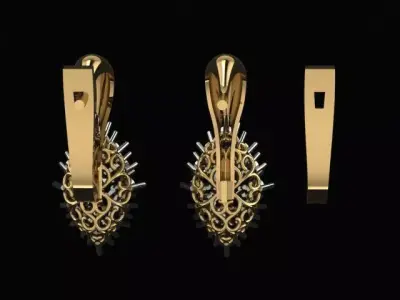 Ring and Earrings set 3D print model 3D print model