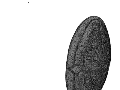 Aztec Sun Stone Calendar Relief Low-poly 3D model