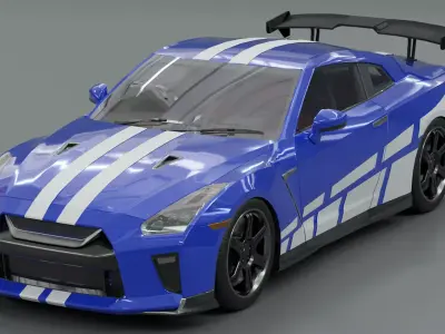 Nissan GT-R R35 Widebody Low-poly 3D model