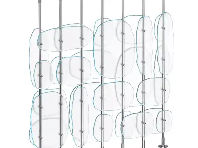 Frosted glass partition 3D model