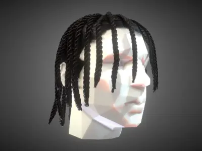 Polo G Dread Braids Low-poly 3D model
