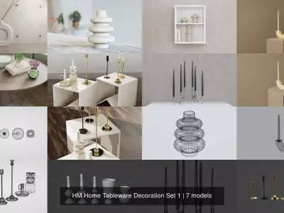 HM Home Tableware Decoration Set 1 3D Model Collection