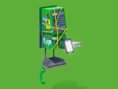 Futuristic Public Phone Free low-poly 3D model