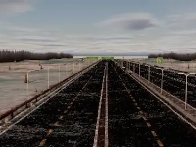 low poly Modular endless race track PBR snow desert green Low-poly 3D model