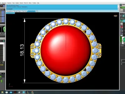 Elegant Large Round Halo Diamond Ring for Women  3512 3D print model
