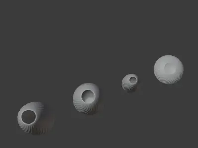 High-Quality Twisted Vase Collection 3D Model Low-poly 3D model