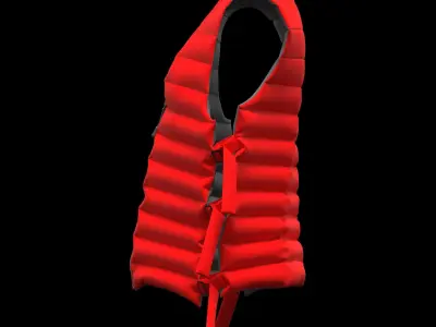 Female puffer vest 3D model