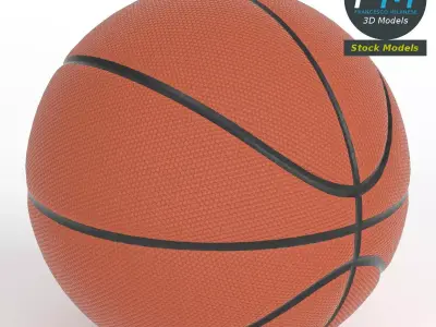 Basketball ball Low-poly 3D model 4