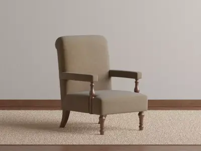 Charlton Dark Beige Arm Chair 3D model