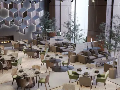 Corona - C4D Scene files - Luxury Restaurant Interior 3D model