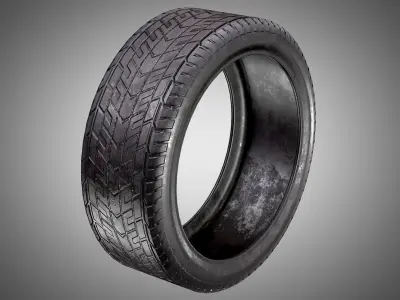 Car Tire AAA PBR Game Ready Asset Low-poly 3D model
