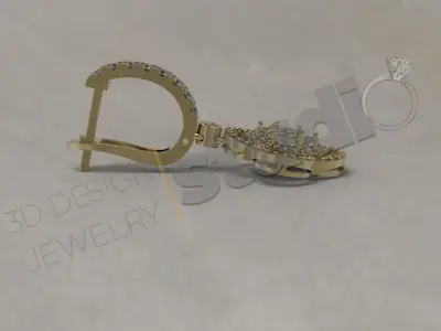 Brilliant luxury earring design 3d model 3D print model