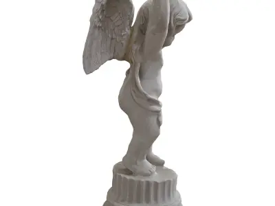 statues 3 statue of angel with wings 3D model