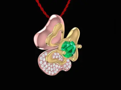 Luxury Clover Diamond Pendant  305 3D print model