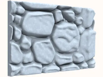 Rocky Cliff Wall Scene Segment 3D model