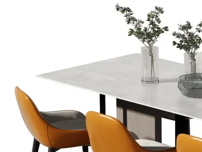 and s Modern table dining 3D model